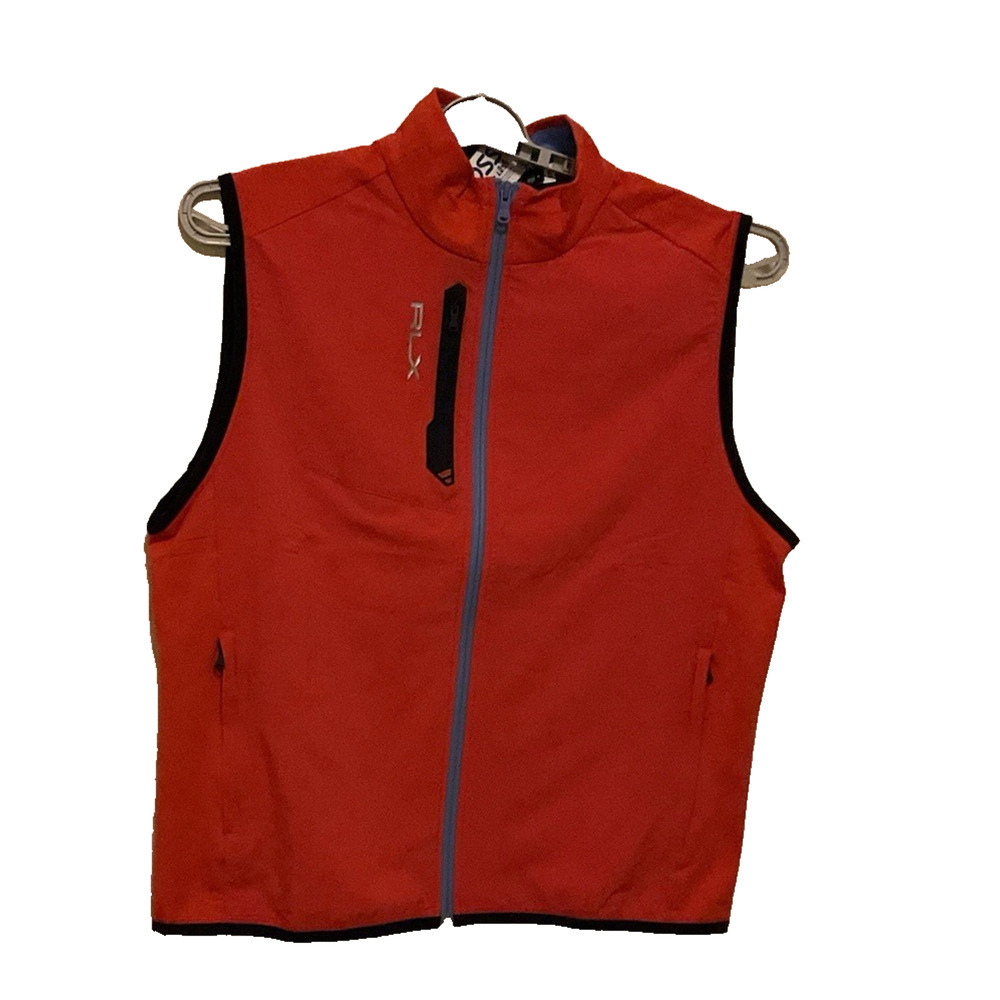 RLX Golf Ralph‎ Lauren Mens Techy Terry FZ Vest Red Sz LARGE